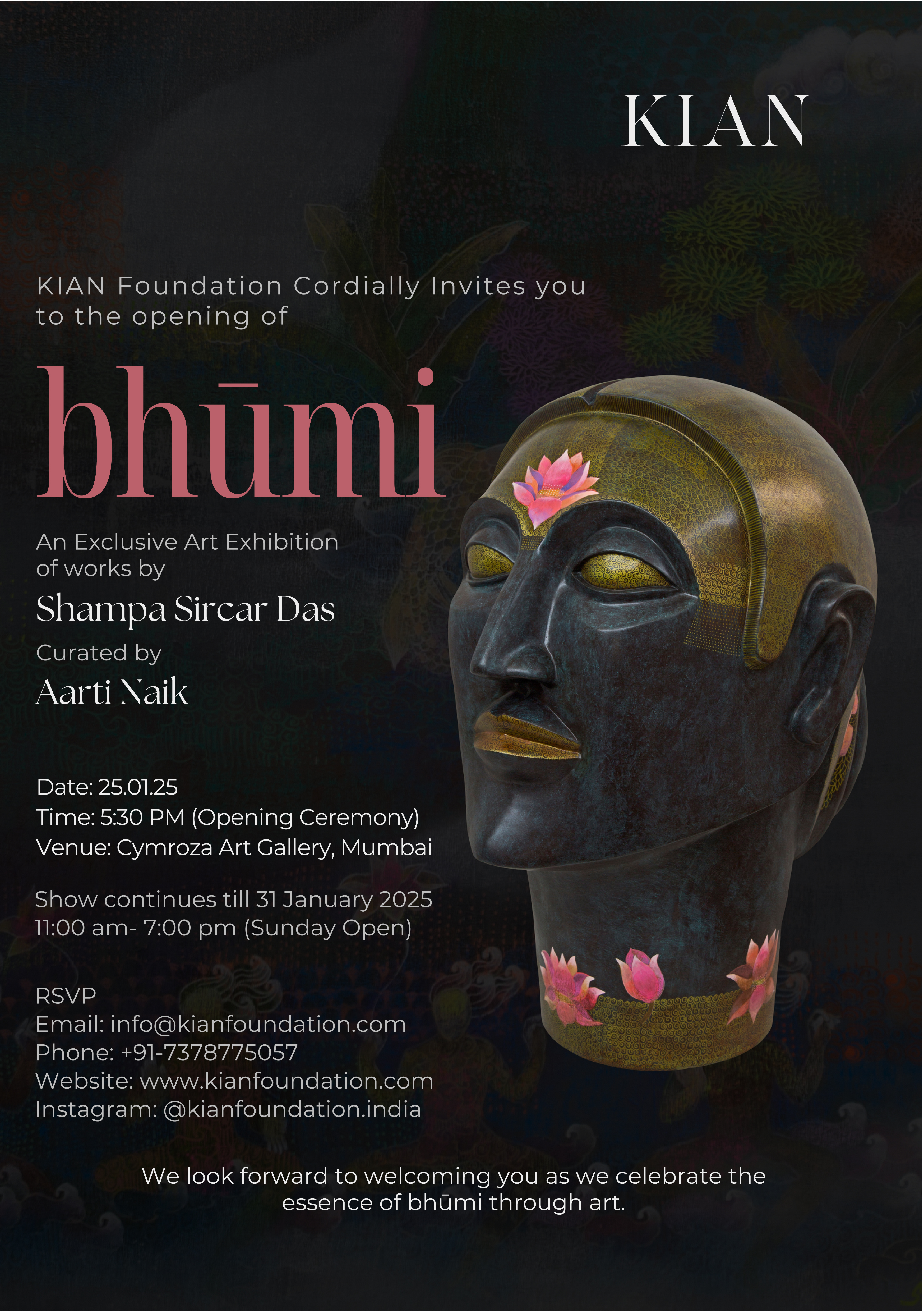 Bhūmi exhibition invitation card